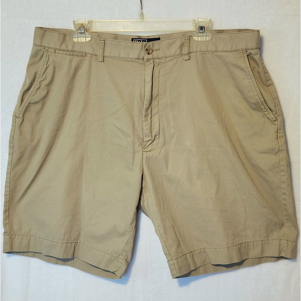 Polo Ralph Lauren Prospect Men's 40 9" Khaki Flat Front Cotton Chino Shorts